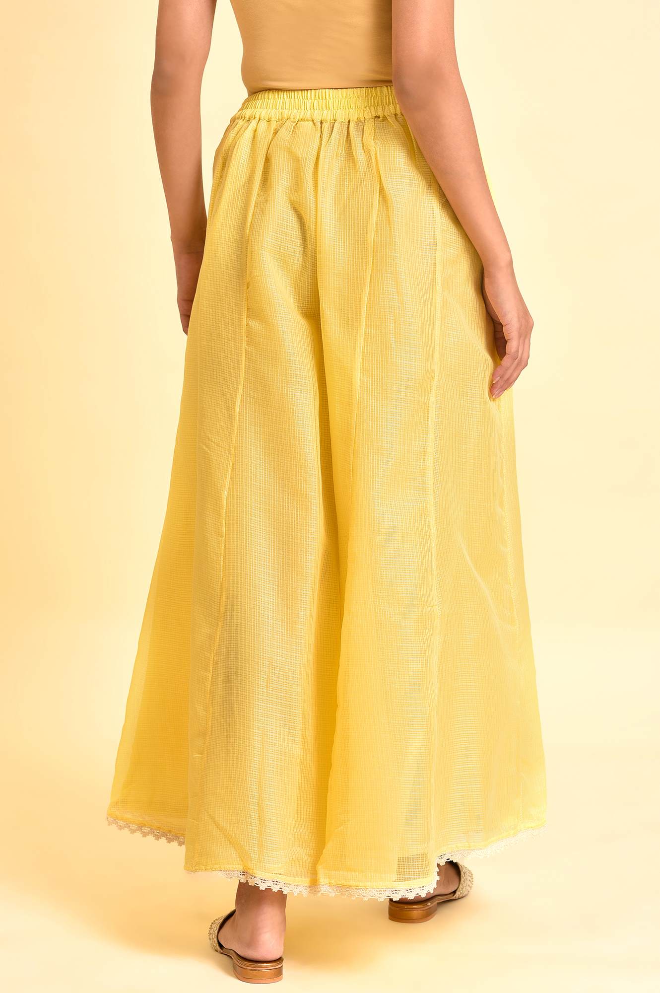 W for Woman Light Yellow Kota Culottes