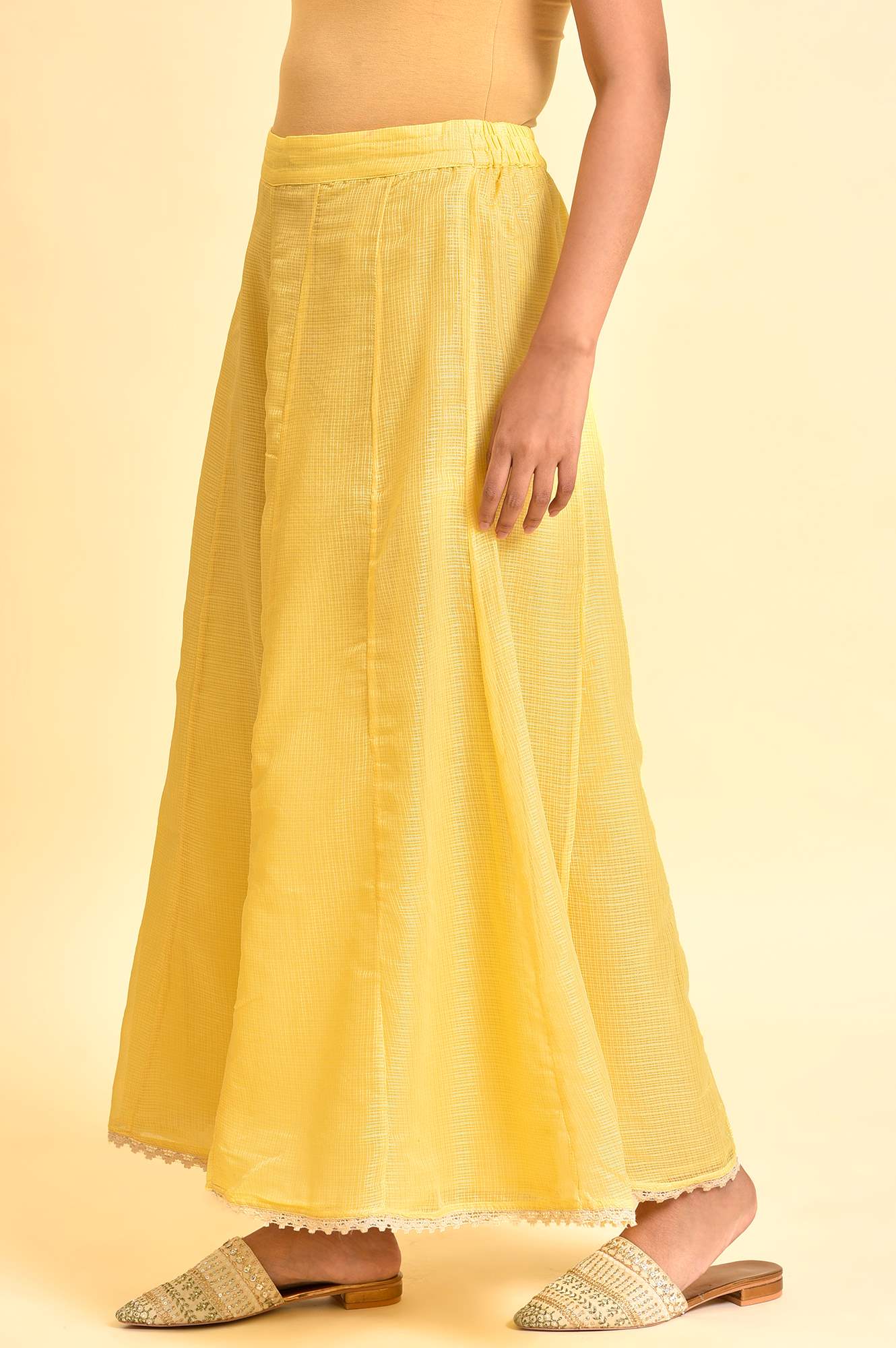 W for Woman Light Yellow Kota Culottes