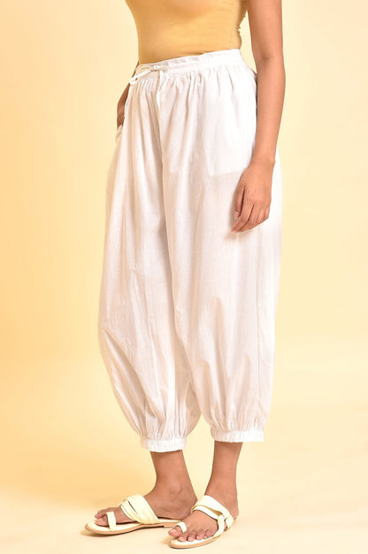 W for Woman Ecru Gathered Cotton Salwar