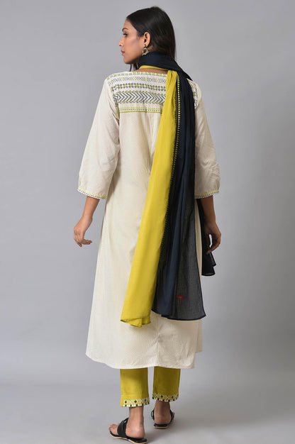 W for Woman Ecru Prined kurta Set