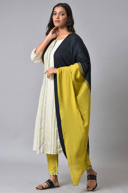 W for Woman Ecru Prined kurta Set