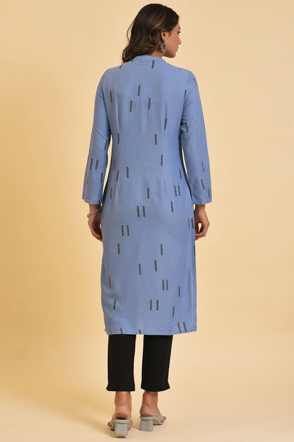 W for Woman Blue Geometric Print Shirt kurta & Pants Set