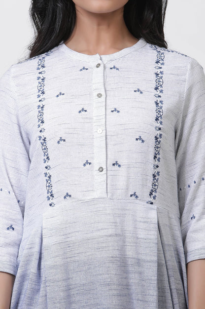 W for Woman Grey & Blue Ombre A-Line Kurta And Pants Set