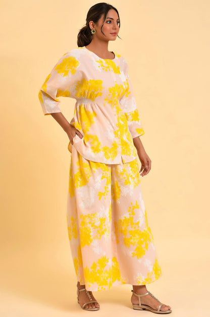W for Woman Pink Floral Printed Top & Flared Pants Co-Ord Set