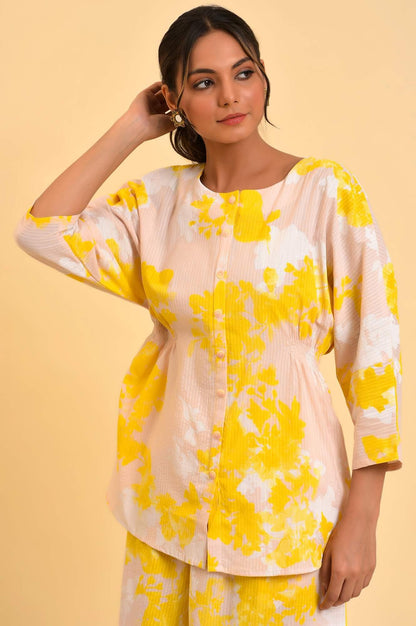 W for Woman Pink Floral Printed Top & Flared Pants Co-Ord Set
