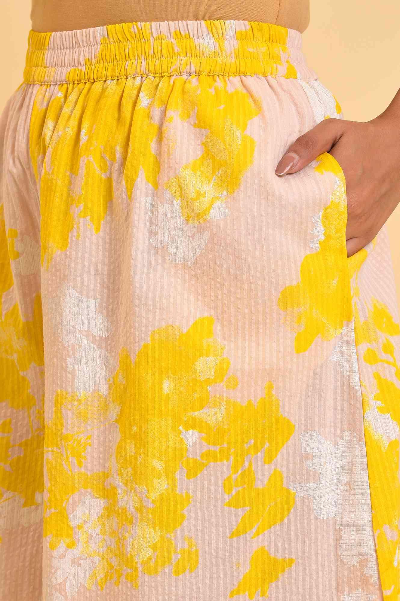 W for Woman Pink Floral Printed Top & Flared Pants Co-Ord Set
