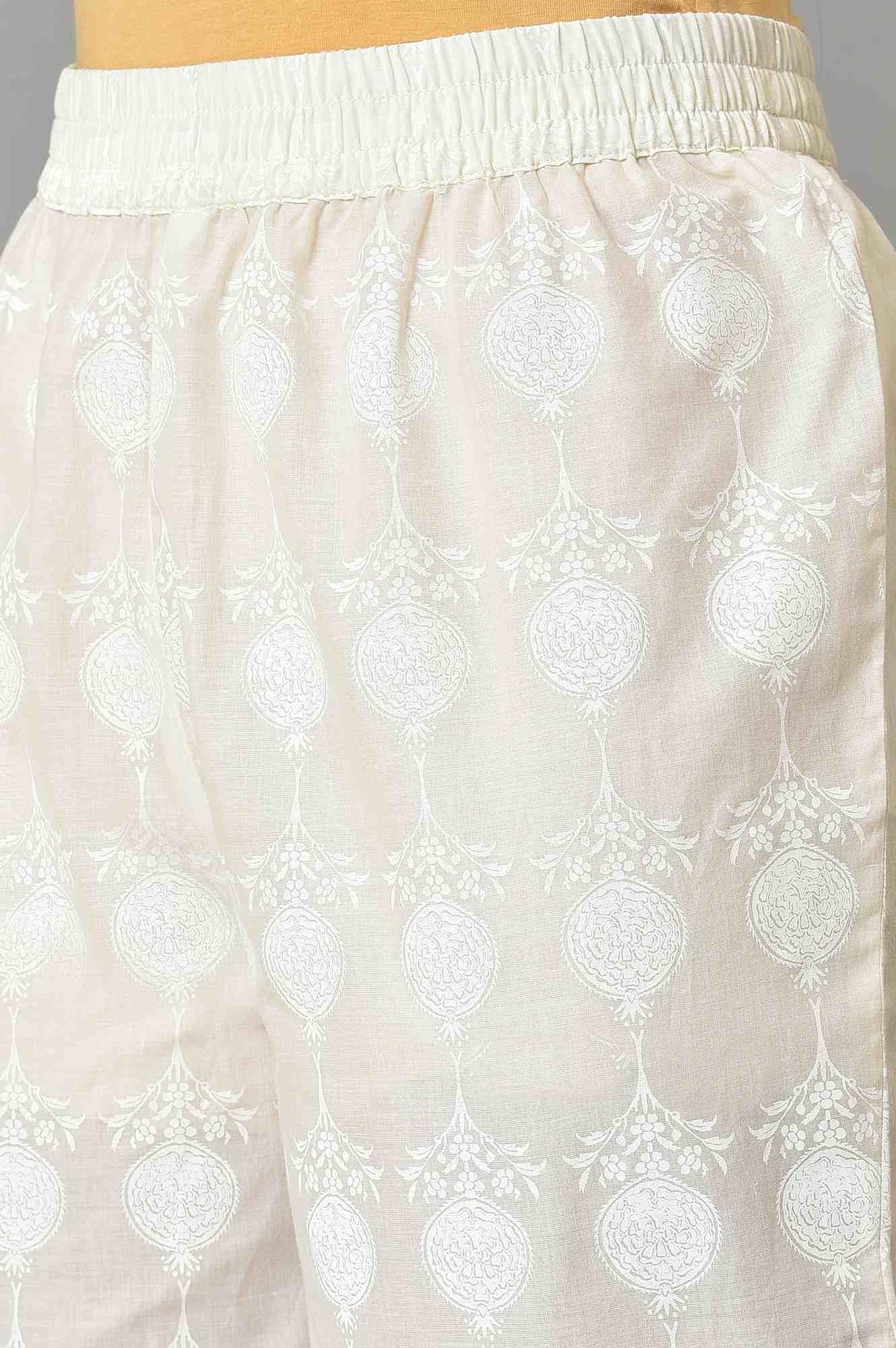W for Woman White Embroidered kurta And Pants Co-Ord Sets