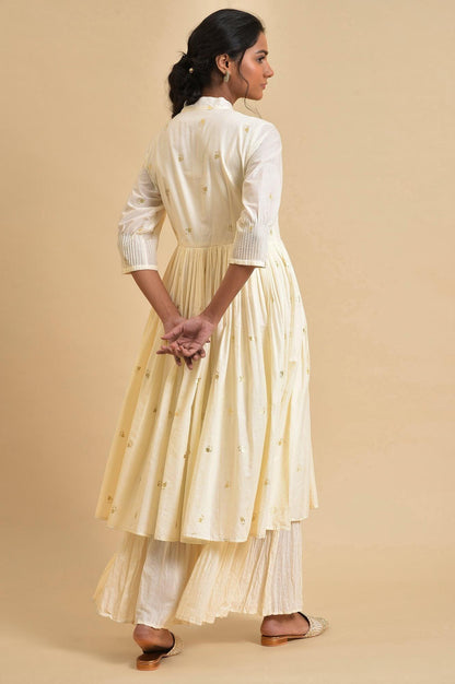 W for Woman Ecru Mock Layered Dress