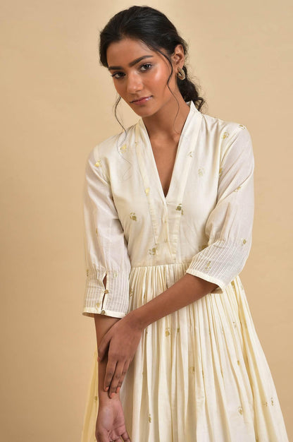 W for Woman Ecru Mock Layered Dress