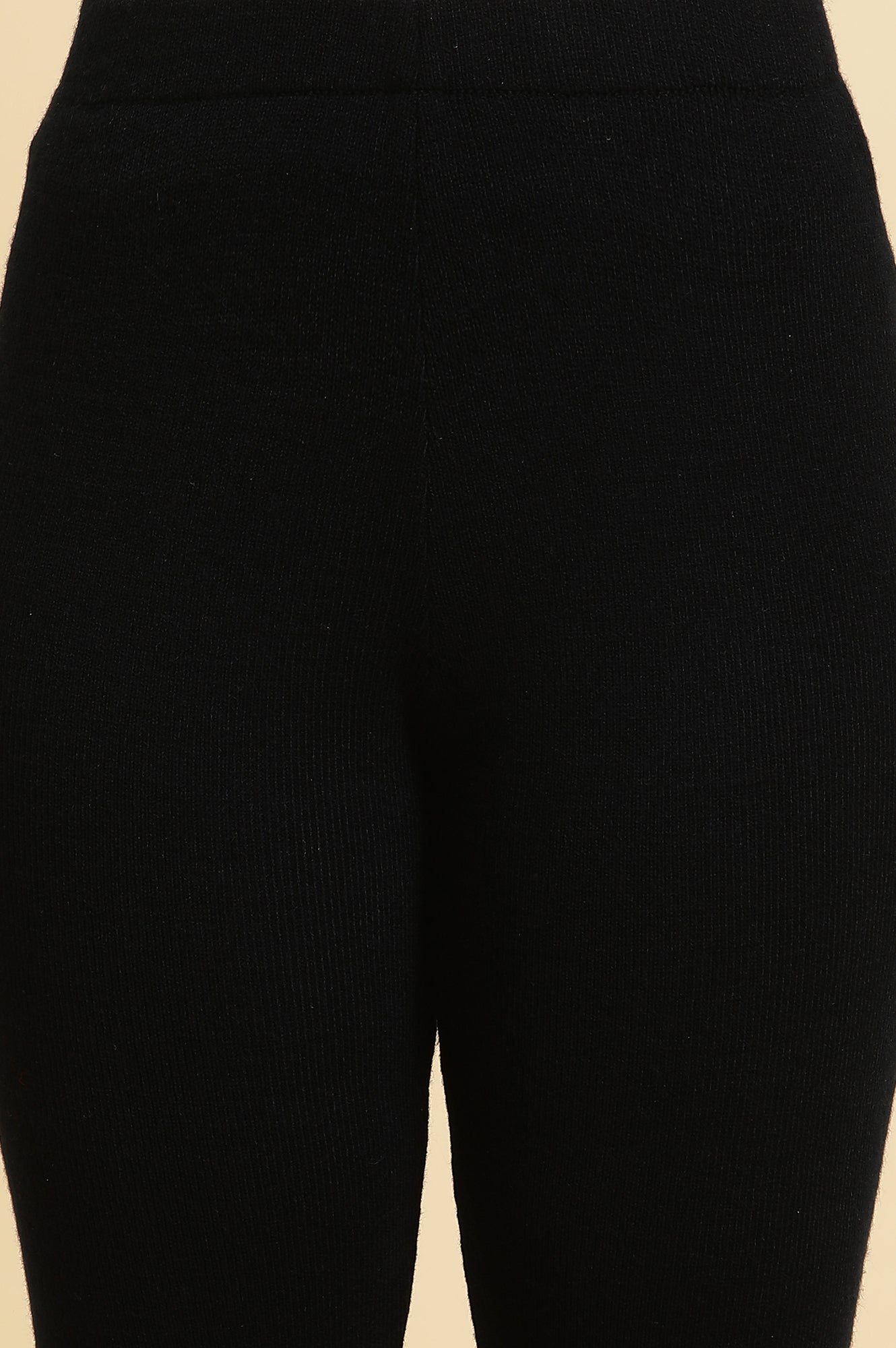 W for Woman Jet Black Acrylic Winter Tights