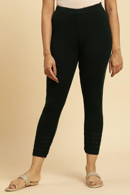 W for Woman Green Acrylic Winter Tights