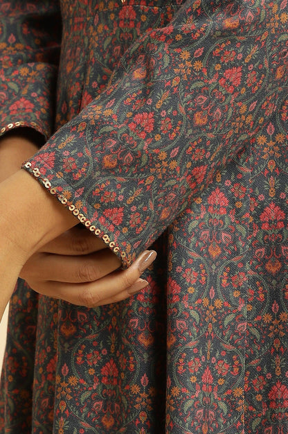 W for Woman Blue Embellished Flared Kurta And Pants Set