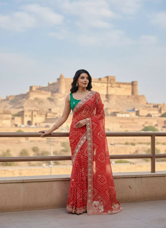 Teeya Creation New Exclusive Wedding Wear Georgette Saree-Pink