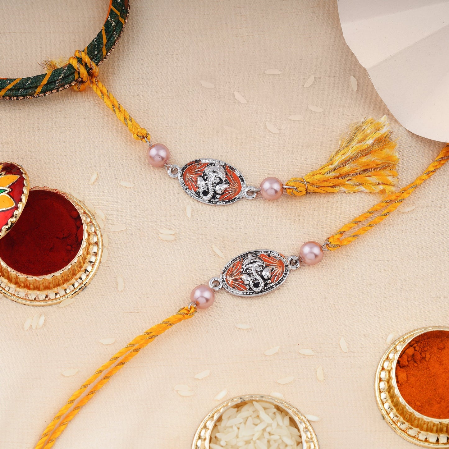Ganapati Pearl Bhaiya Bhabhi Rakhi