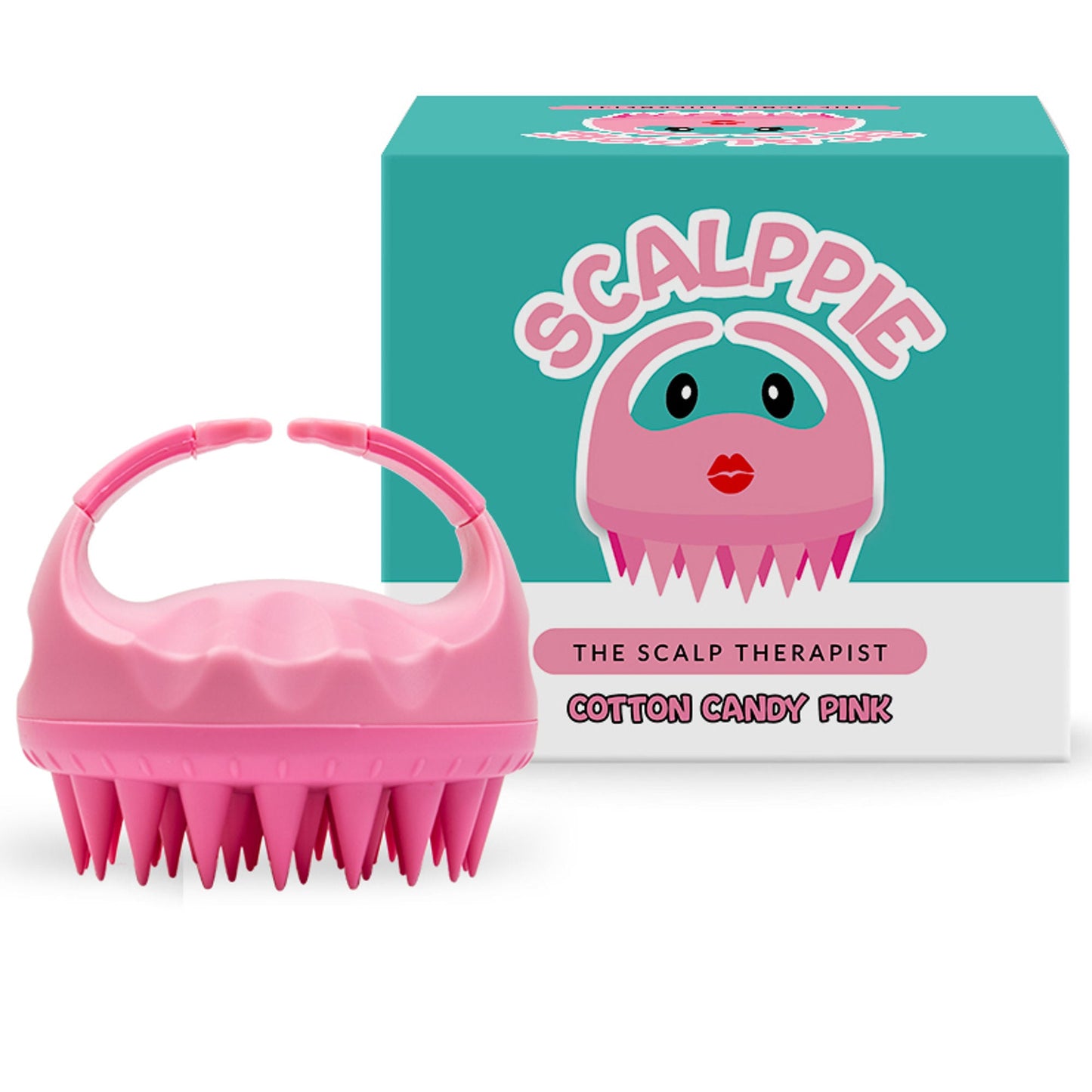 Scalppie Silicon Hair Scalp Massager & Shampoo Brush Scrub - Hair Growth & Anti Dandruff - Baby Pink