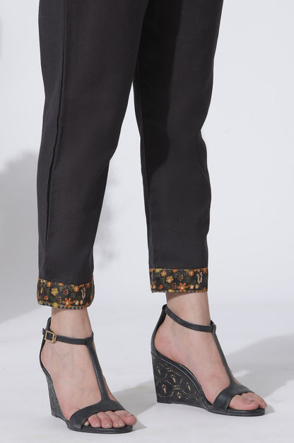 W for Woman Black Floral Printed Flared Kota Kurta, Pants And Dupatta Set
