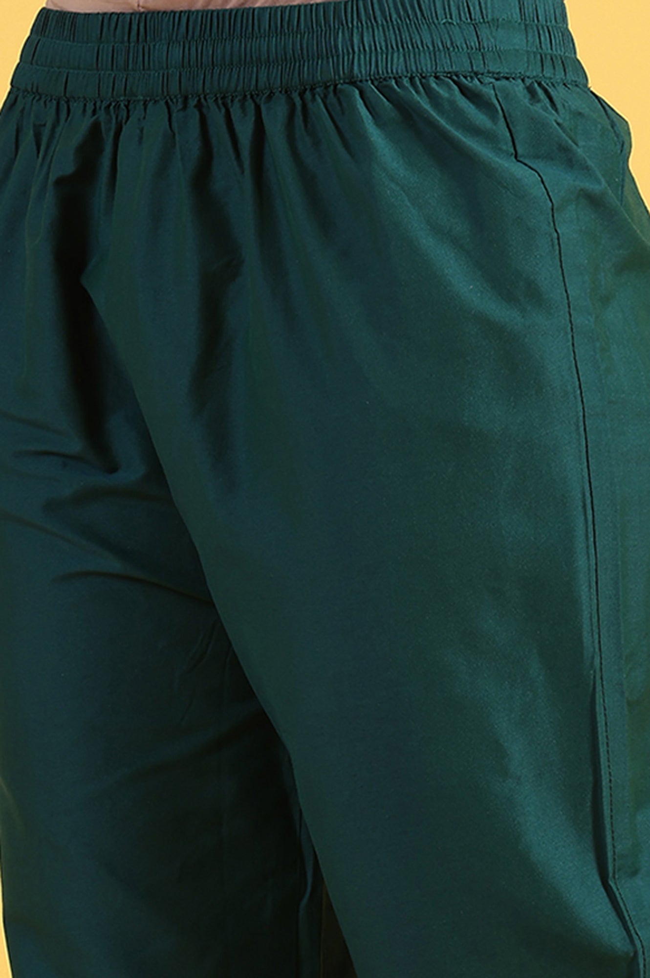 W for Woman Green Solid SequinsFlared Kurta & Straight pant with Dupatta Set