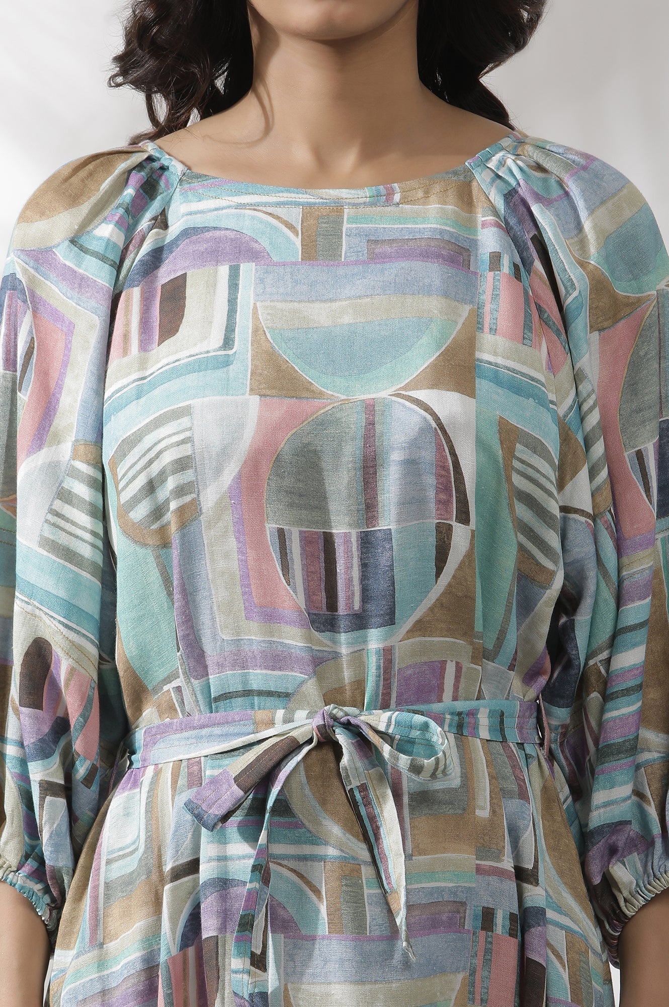 W for Woman Multi-Coloured Abstract Printed A-Line Dress