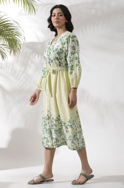 W for Woman Yellow Floral Printed Shirt Dress