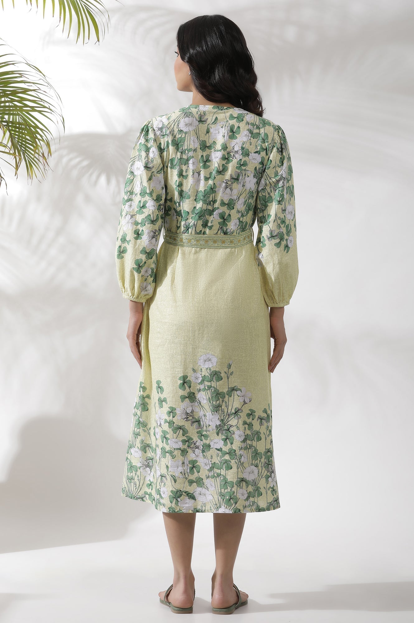 W for Woman Yellow Floral Printed Shirt Dress