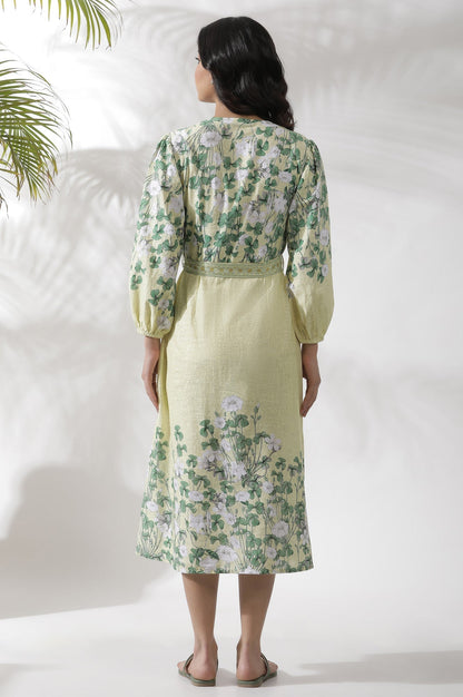 W for Woman Yellow Floral Printed Shirt Dress