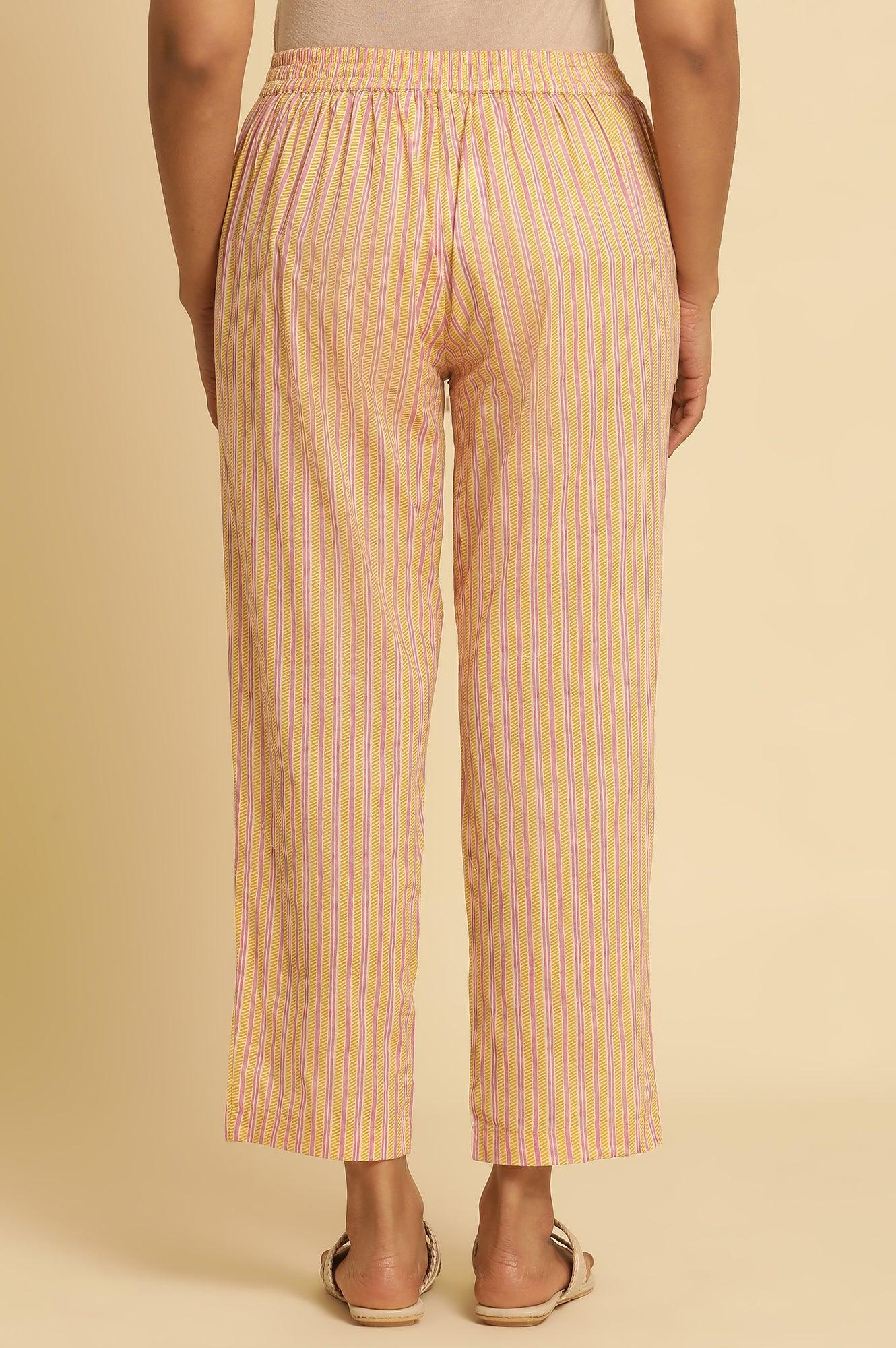 W for Woman Multi-Coloured Striped Straight Pants
