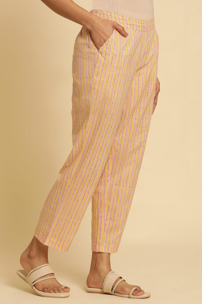 W for Woman Multi-Coloured Striped Straight Pants