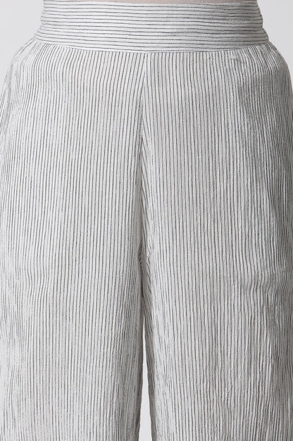 W for Woman White Cropped Cotton Flared Pants