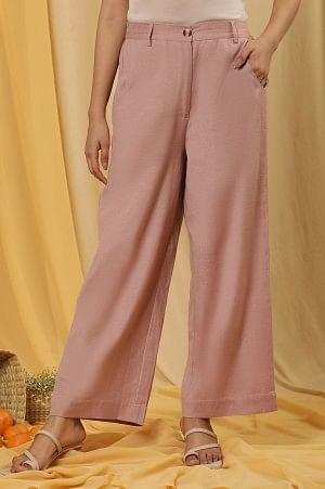 W for Woman Dusty Pink Casual Straight Trouser