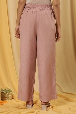 W for Woman Dusty Pink Casual Straight Trouser