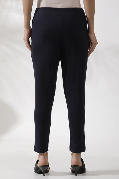 W for Woman Blue Solid Casual Leggings
