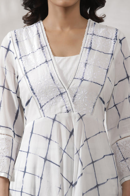 W for Woman White Tie Dye Flared Kurta And Pants Set
