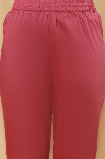 W for Woman Pink Panlled Embroidered Kurta And Pants Set