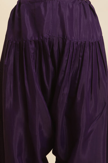 W for Woman Purple Sequined Kurta, Salwar And Dupatta Set