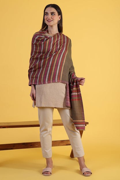 W for Woman Multicolour Yarn Dyed Acrylic Shawls & Stole