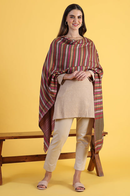 W for Woman Multicolour Yarn Dyed Acrylic Shawls & Stole