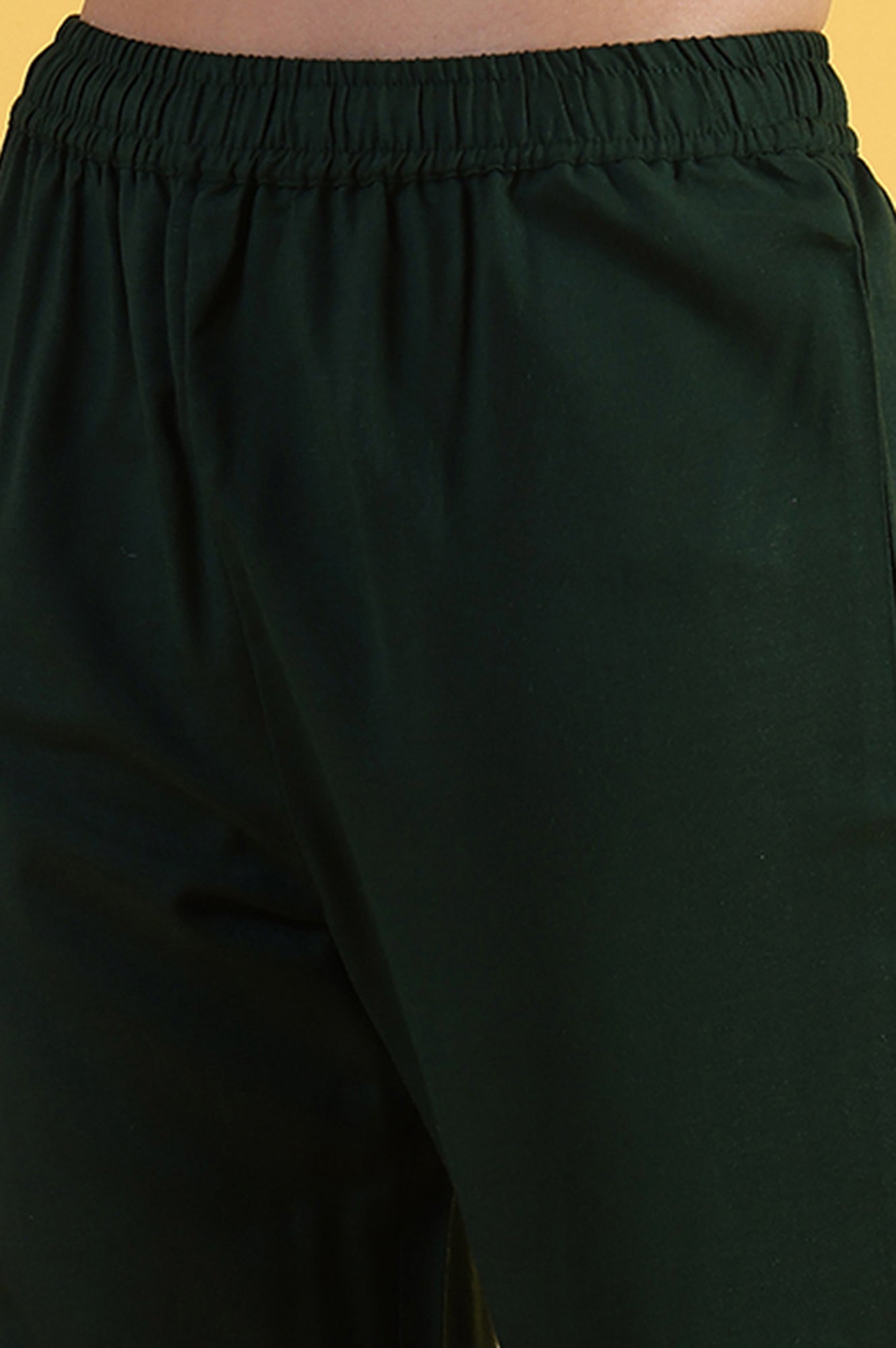W for Woman Green Yarn Dyed Sequins A-Line Kurta & Straight pant with Dupatta Set