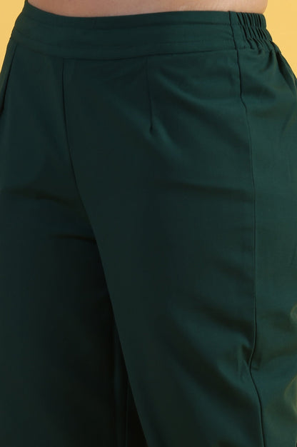 W for Woman Green Yarn Dyed Sequins Straight Kurta & Straight pant with Dupatta Set