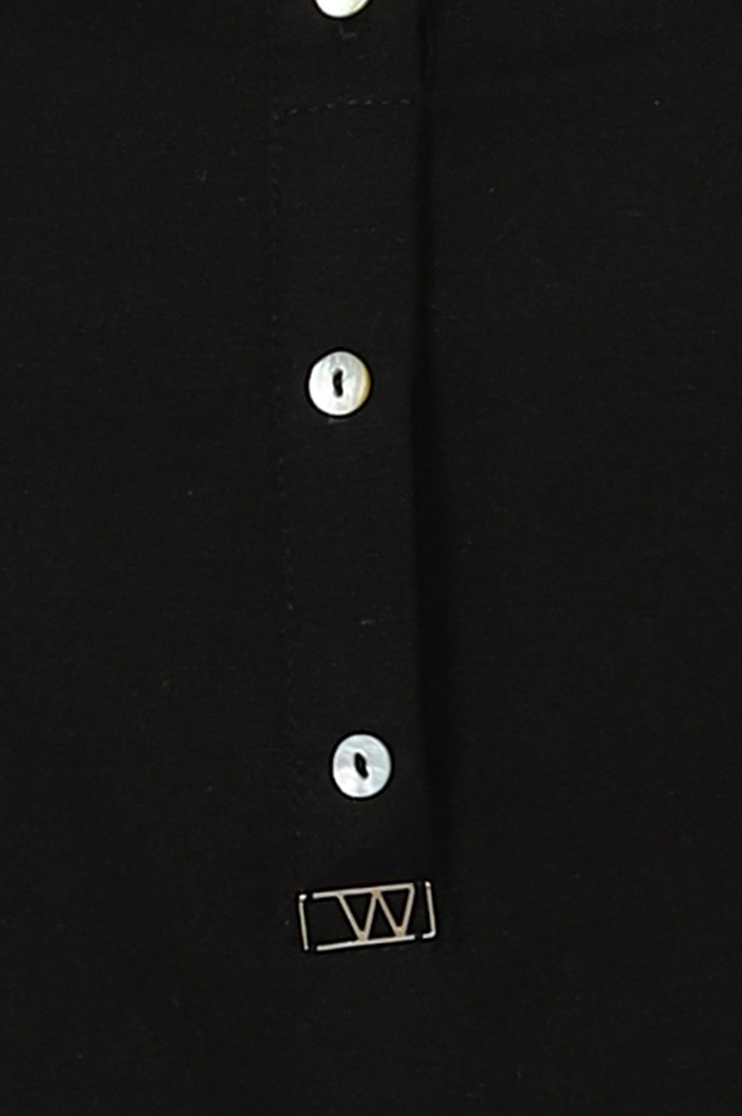 W for Woman Black Mandarin Collar Cotton Blend Straight Kurta