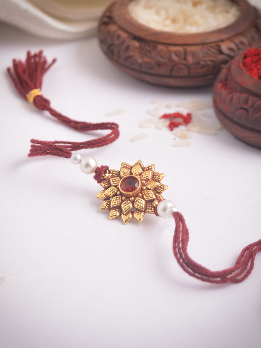 Golden Bloom Rakhi