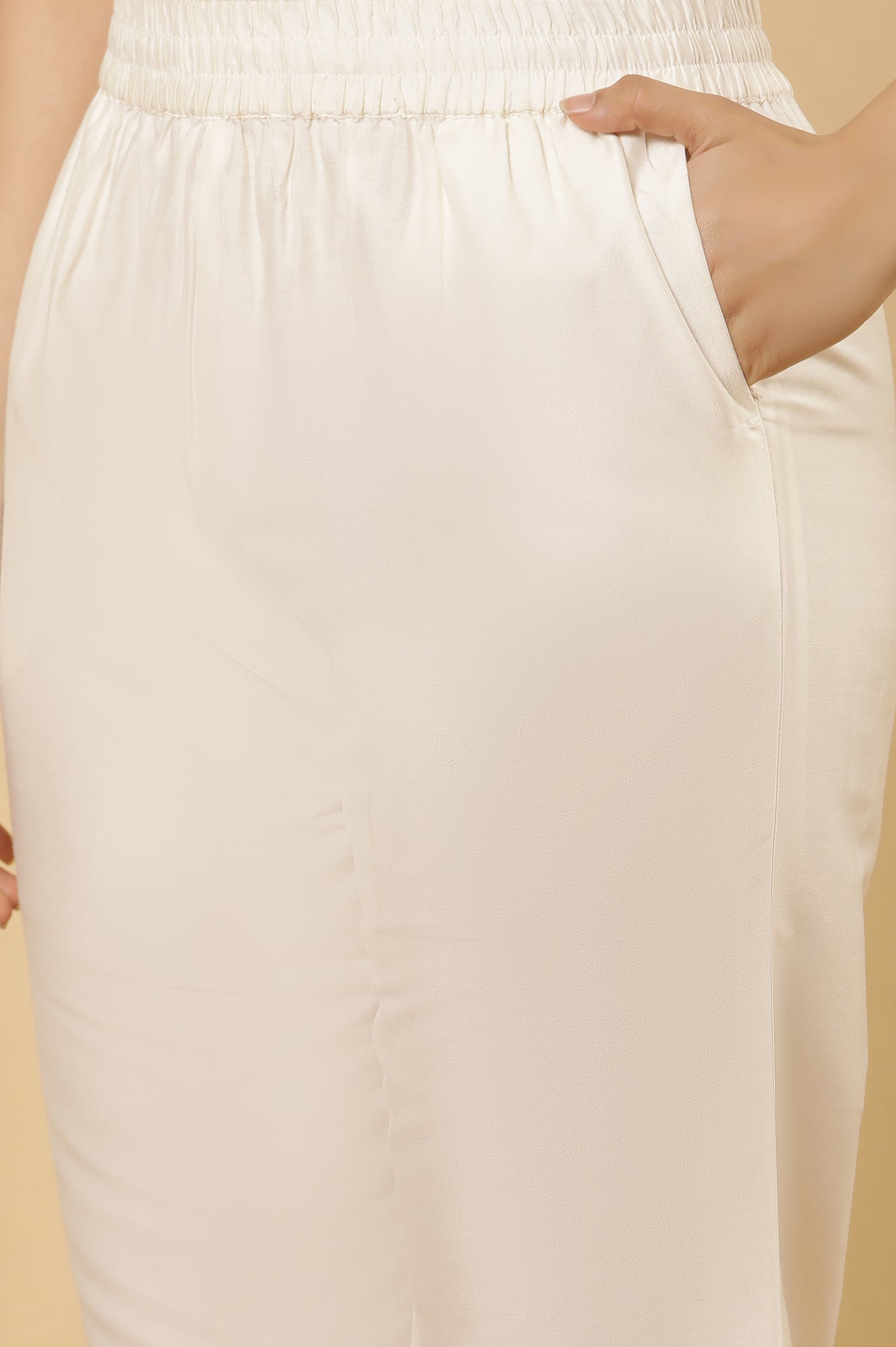 W for Woman White Layered Organza Floral Printed Kurta