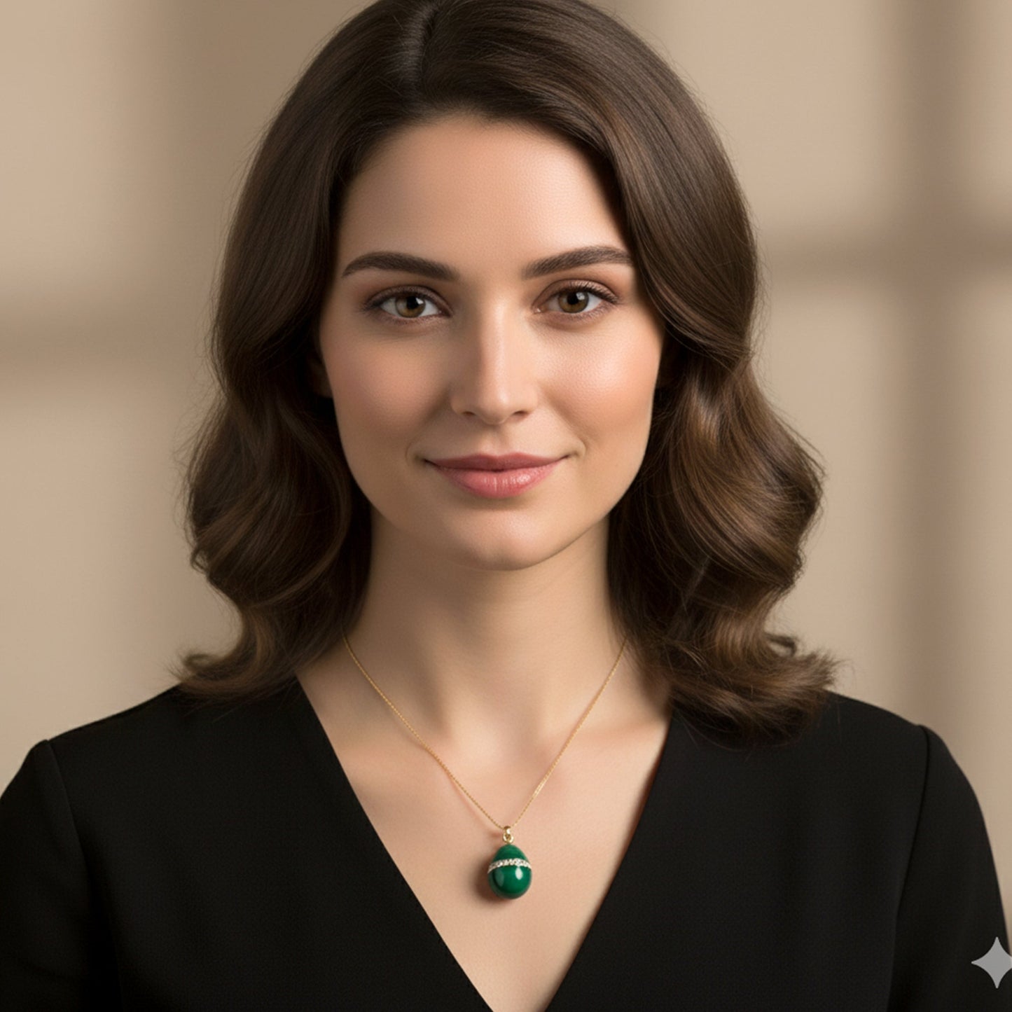 Estele - Easter Egg Green Enamel Pendant for Women