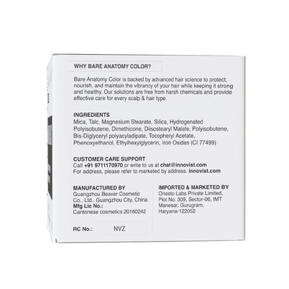 Bare Anatomy Cover-Up Hair Powder 100% Instant Grey Coverage Seamless Natural Finish - Black