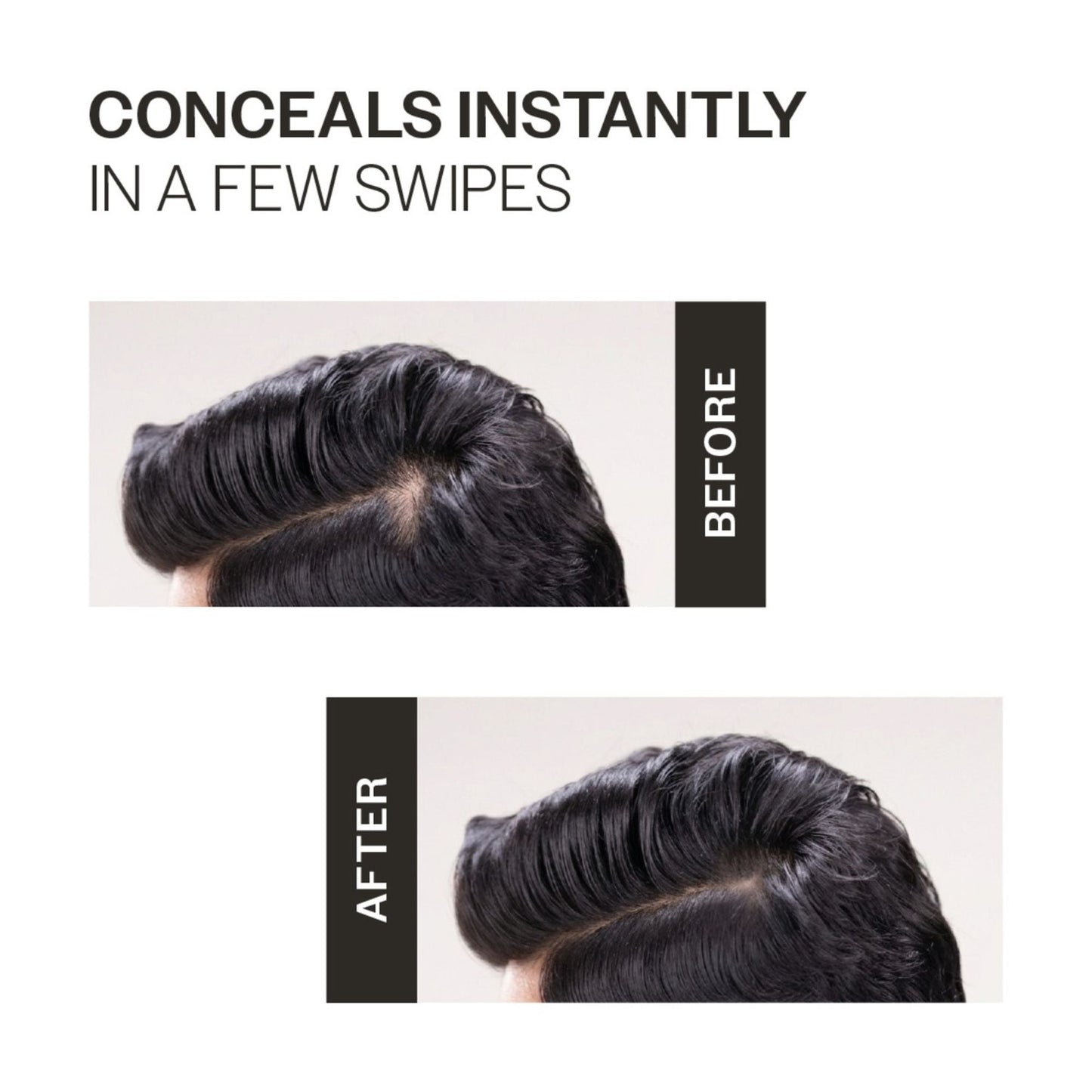 Bare Anatomy Cover-Up Hair Powder 100% Instant Grey Coverage Seamless Natural Finish - Black