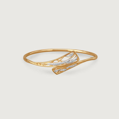 Glide Statement Diamond Bangle in 14K Yellow Gold, 0.08 ct