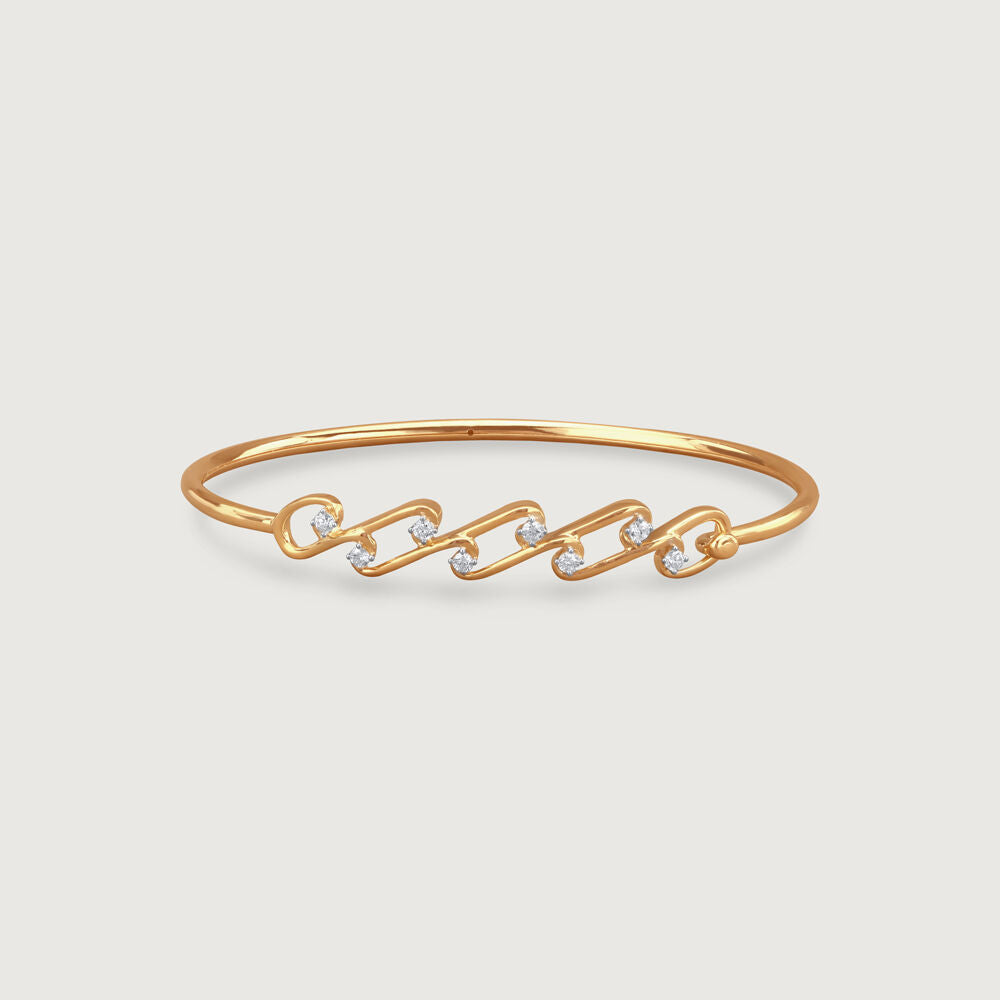 Chic Drip Diamond Bangle in 14K Yellow Gold, 0.222 ct