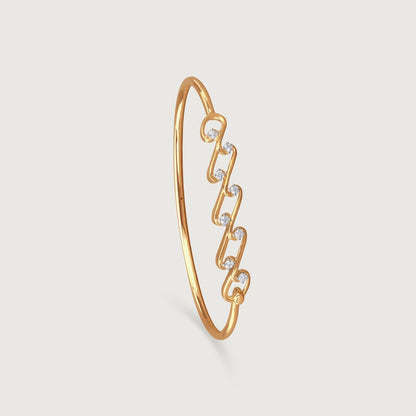 Chic Drip Diamond Bangle in 14K Yellow Gold, 0.222 ct