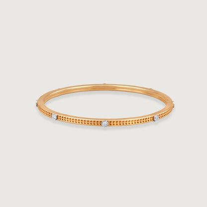 Modern Gleam Diamond Bangle in 14K Yellow and White, 0.18 ct