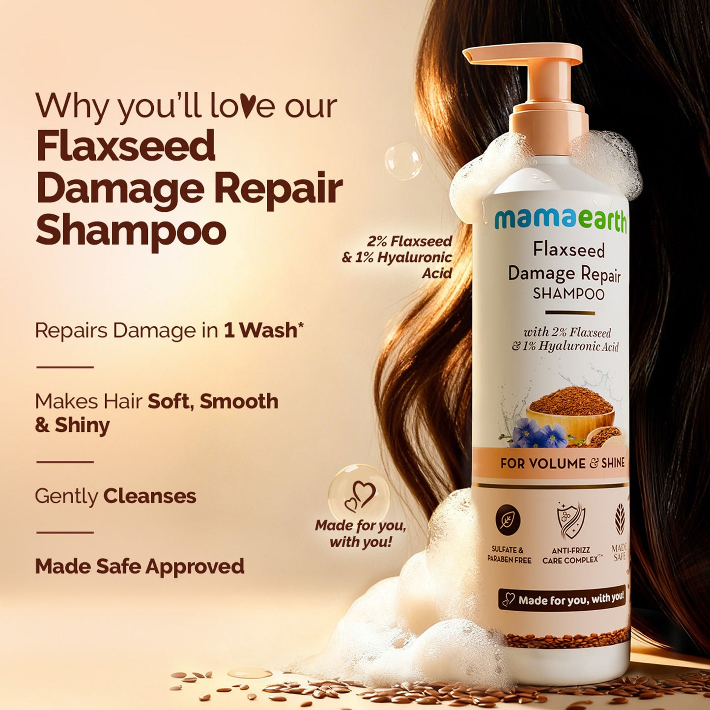 Mamaearth Flaxseed Damage Repair Shampoo