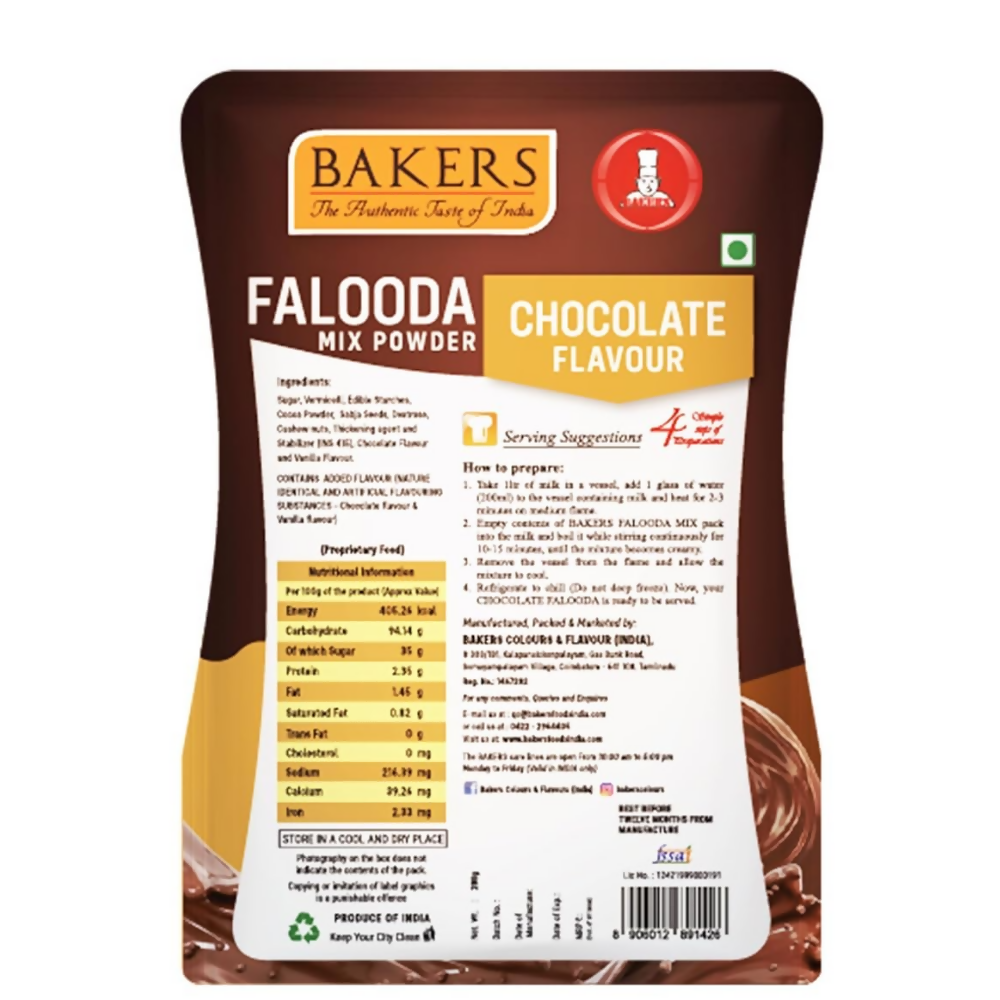 BAKERS Flavour Falooda Mix Powder Combo - Chocolate, Vanilla, Strawberry
